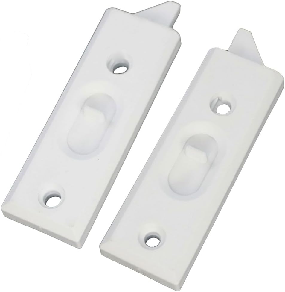 WRS 1-1/2″ Window Tilt Latch Assembly Set with Stops – Surface Mount Window Tilt Latches for Double Hung Window Sash – Spring Loaded Window Tilt in Left & Right Pair – Black
