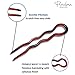 Parcelona French Slick Medium 3 Inch Tortoise Shell Wavy Crink U Shaped Chignon Bun Hair Pin (3 Pins) (Shell-Brown)