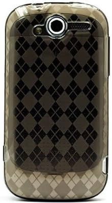 Flexi Gel SKin TPU Glove with SMOKE PLAID CHECKERED Design Soft Cover Case for HTC MYTOUCH 4G HD 2010 EMERALD (T-MOBILE) [WCE650]