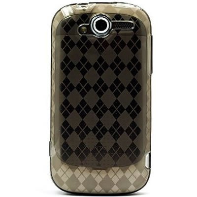 Flexi Gel SKin TPU Glove with SMOKE PLAID CHECKERED Design Soft Cover Case for HTC MYTOUCH 4G HD 2010 EMERALD (T-MOBILE) [WCE650]