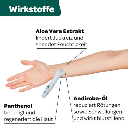 RECOTIN Mückenstich Roll On 2x 15ml – 100% natürlicher Wirkstoff - Für Kinder & Erwachsene - Soforthilfe bei Mückenstichen - Mückenroller - Anti Juckreiz Stift - Mückenstift Roll On