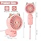 Gukasxi Tragbarer Handventilator Faltbarer Mini USB Ventilator mit Wiederaufladbarem Akku Klein 3-Gang Tischventilator für Büro, Innen, Außen, Reisen, Make-up (Rosa)