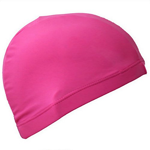 OULII Touca de natação de cor pura para mulheres (cor aleatória)
