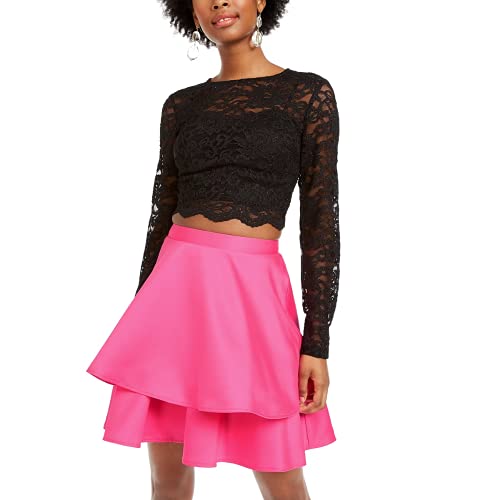 City Studio Womens Juniors Lace Mini Two Piece Dress Black 11