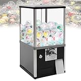 Pvxa Kapselautomat für Einzelhandelsgeschäfte, großer Kapselautomat, 100 Leere Kapseln, inklusive Schlösser und Schlüssel, für Geschäfte, Spielhallen und den Heimgebrauch Black