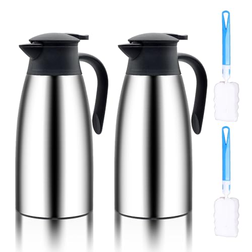 Amestar 2 Pack Thermal Coffee Carafe, Insulated Stainless Steel Kettle for Hot Drinks, Double Walled...