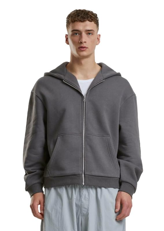 Premium Cotton Solid Relaxed Fit Zipper Hoodie for Men