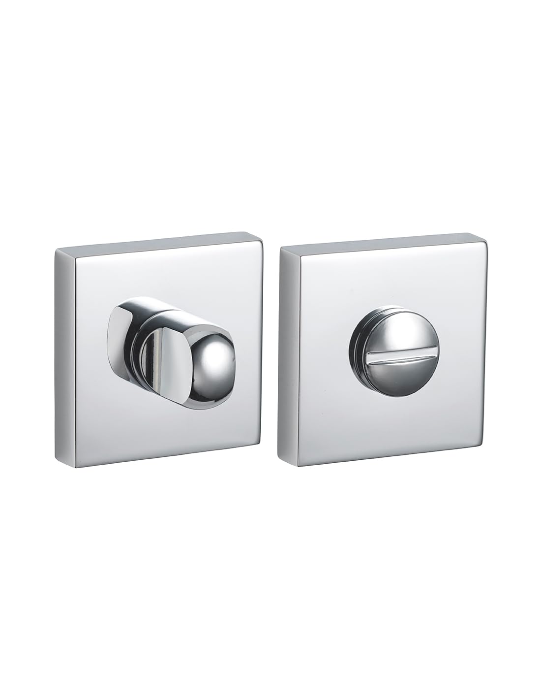 THIRARD 00966790 - Paire Rosaces Carré 50X50 À Condamnation Chrome Brillant - Design élégant - Percement : condamnation - Accessoires/Equipements - Equipement De Porte
