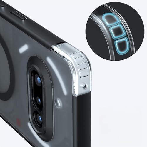 Image of For Nothing Phone 3A Case, Translucent Design, Shockproof, Scratch Resistant Back, Magnetic Compatible, MagSafe Matte, US Military MIL Certified, Hybrid, TPU Bumper, PC Micro Dot, No Yellowing and