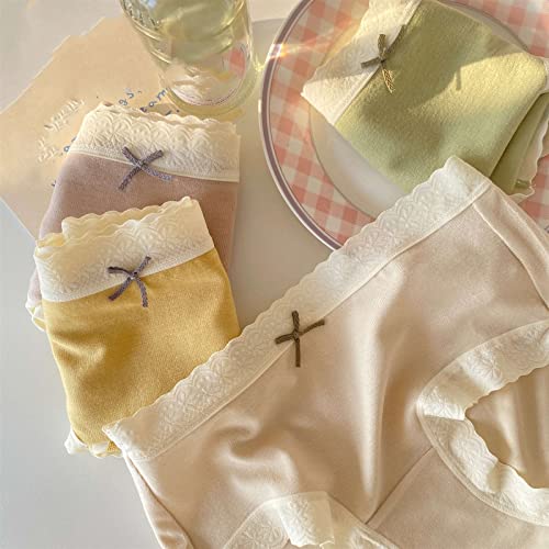 Light Breathable Teenage Girl Panties Comfortable high Elastic mid-Waist Women's Triangle Student Underwear (Color : Set 8, Size : Medium)2