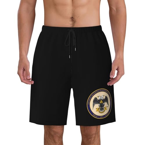 Ancient Accepted Scottish Rite Masonic Mens Swim Trunks Quick Dry Board Shorts 7