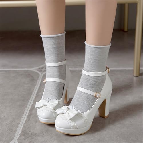 Mary Janes for Women Platform Heels Bow Kawaii Shoes Vintage Dress Pumps2