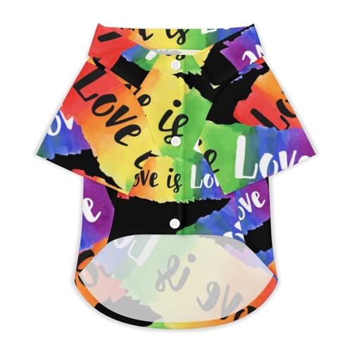 Image of Colorful Love Fashion Dog Clothes Soft Dog Shirts for Medium Small Dogs Pet Vest Cat Costume Jacket 3XL