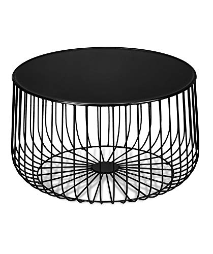 Dublino Premium Couchtisch aus Metall - CONO | schwarz | rund | Beistelltisch im edlen Design | Ø 62 cm | Höhe 36 cm | ideal für stilvolle Wohn- und Lounge-Bereiche