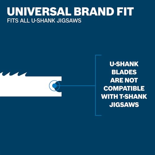 BOSCH U12BC 12-Piece U-Shank Jigsaw Blade Assorted Set Ideal for Thin-Metal Cutting and Wood Applications