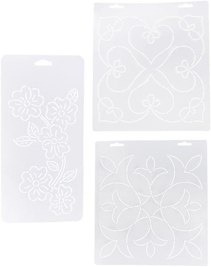 3pcs Plastic Quilting Stencil Template for Sewing Stitch, DIY Quilting Embroidery Patchwork Stencil Set, Sewing Craft Tool for Quilters and Embroidery Enthusiasts, 6WGFKXBKK6SJ10N68