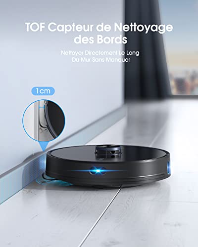 Aspirateur Robot Laresar, Robot Aspirateur Laveur de Sol 3000Pa 3 en 1 avec Station d'auto-vidage,Compatible avec Alexa/APP,Laser Navigation,Carte Modifiable,Nettoyage Personnalisé,Pour Poil d'animaux - Image 6