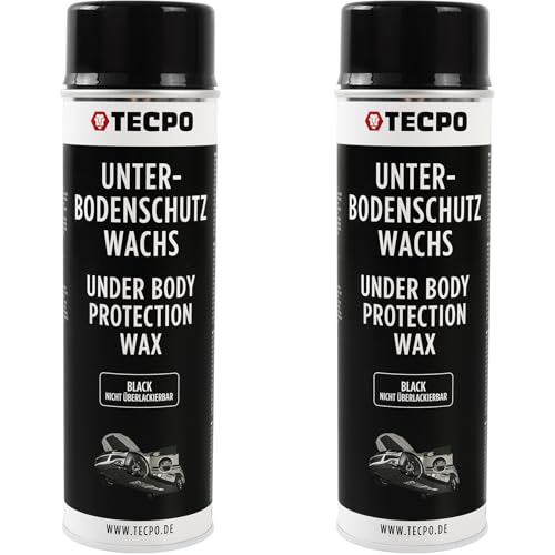 TECPO 2 x 500 ml de cera de protección para el suelo de la carrocería, protección contra impactos de piedras, protección contra la corrosión de la cera