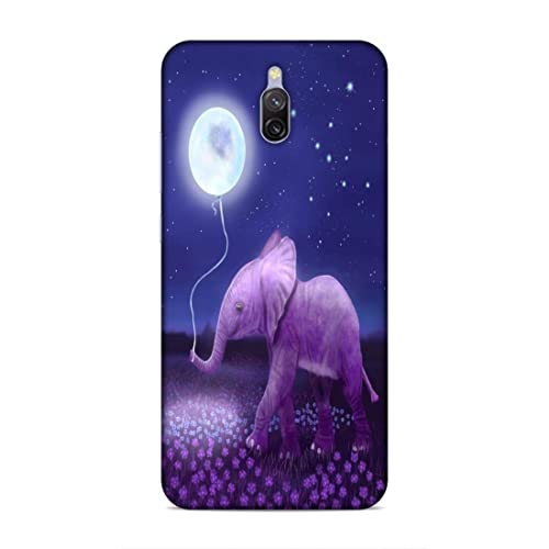 Image of Printed Mobile Back Hard Case Cover for Xiaomi Redmi 8A Dual | Animal Love, Cute Baby Elephant, Moon Balloon, Night Love -2200