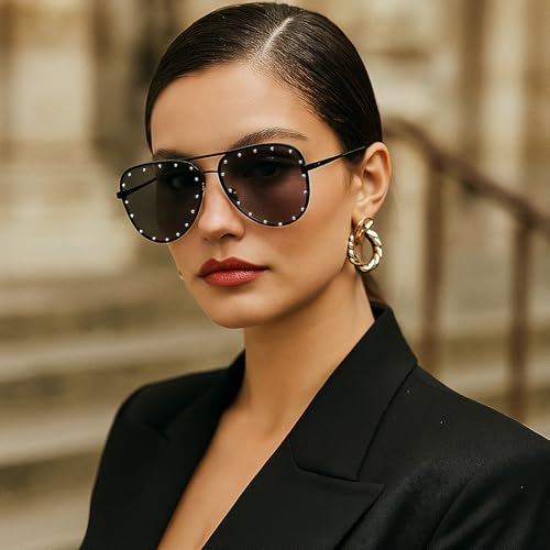 Diamond Rhinestone Sunglasses Ladies Fashion Gradient Metal Pilot Sunglasses for Women Outdoor Sunscreen Sun Glasses3