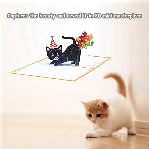 Funny Cat Pop Up Birthday Card, Funny 3D Birthday Cards for Adults and Kids with Envelopes, Handmade Gifts for Cat Mom, Dad, Friend and Every Cat Lover - Image 6