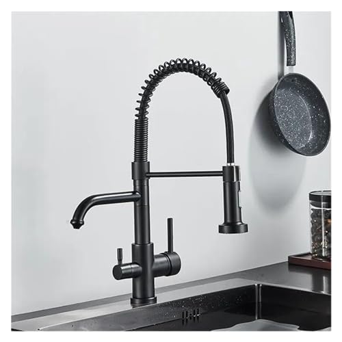 Robinet mitigeur eau filtrée cuisine or brossé double spray - 2