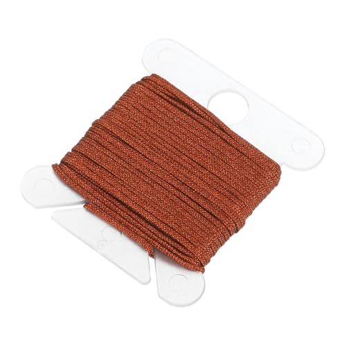 QUARKZMAN Cordón Trenzado para 0.8mm 5.5 Yardas Cordón para Persianas Romanas Trenzado Nylon Cordón Collar Pulsera Cordón para Persianas Romanas Rolleros Manualidades DIY, Café Claro