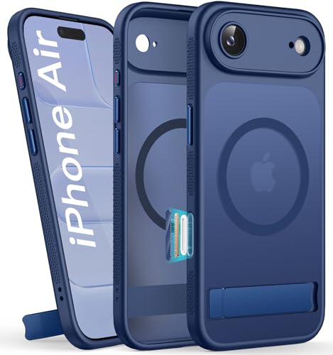 Coque iPhone Air MagSafe Bleue : Protection Militaire et Béquille Antichoc
