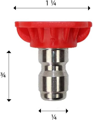 5 Pack Red Pressure Washer Spray Nozzle Tips (0 Degree) by Universal Generator Parts