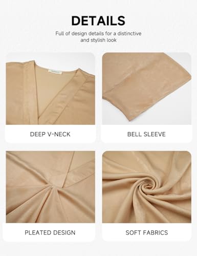 Bsubseach Kaftan Dresses for Women Satin V-Neck Caftans Coverups Long Dress Plus Size Beach Cover Up3