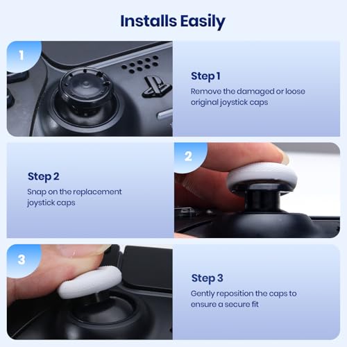 NEWDERY Joystick Replacement Grip Caps for PS4/PS5 Controller, for PS4/PS5 Thumb Grips Caps, Anti-Stickiness, Anti-Slip, Anti-Scratch, for PS4/PS5 Joystick Caps Replacement - Image 5