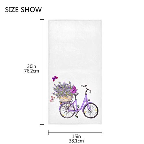 Summer Spring Lavender Butterflies Soft Hand Towels 16X30,Decorative Purple Lilac Floral Watercolor Fingertip Kitchen Dish Towels Washcloth For Bathroom, Hotel, Gym And Spa #TOP2