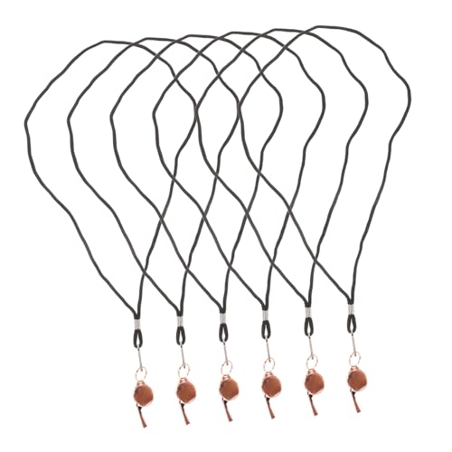 Silbatos de árbitro de acero inoxidable con cordón 6 pzas miniatura 1