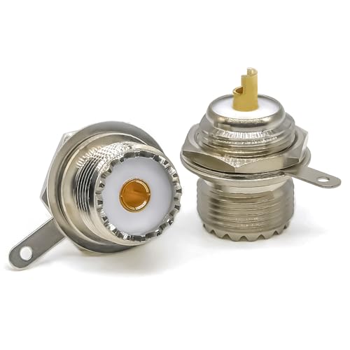 Conector Bulkhead UHF SO239 para montaje en panel, pack 2 piezas miniatura 4
