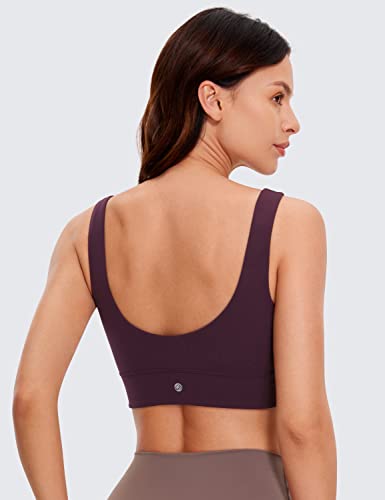 Image of CRZ YOGA Butterluxe U Back Sports Bras | Light Support, Removable Pads, Yoga, Extremely Soft, Longline, Scoop Neck, Wide Straps, for Women