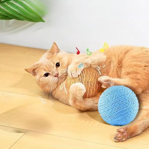 2 Stück Sisal Seilball, 8cm Katze Sisal Ball, Katzenspielzeug Bälle, Umweltfreundliche Kätzchen Bälle, Haustier Kratzball Selbstspielendes, Interaktiver Sisalball für Haustier Katzen Spielen – Bild 4