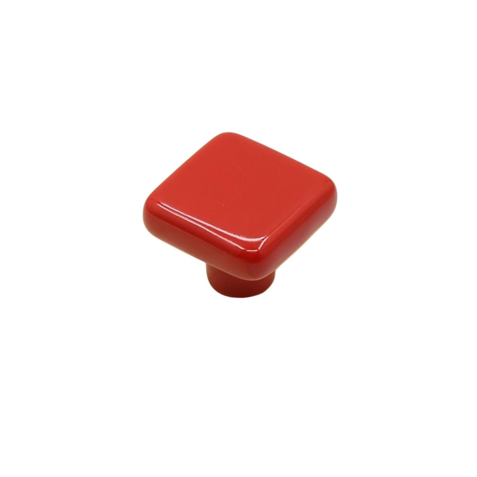 Wonjoxel Red Ceramic Door Knobs 4Pcs Simplicity Single Hole Colo Ceramic Knob Pull Handles Drawer Knobs Modern Square Cabinet Wardrobe(Red)