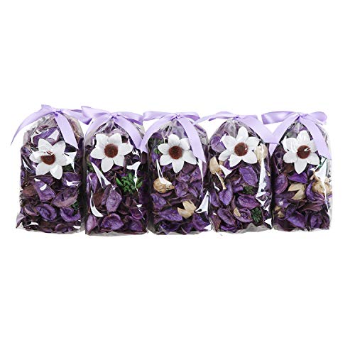 Qingbei Rina Purple Lavender Potpourri Bags Light Scent Fresh Perfume Sachet Home Fragrane Dried Flower Petal Diffuser for Essential Oil.5 Bags.Total Volume for a 120 Fl-Oz Bowl