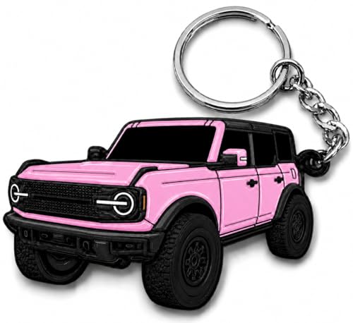 Image of Bronco Keychain Accessories 4 door key chain Fob Cover Cool Mods compatible with Ford Bronco 2022 2023 2024