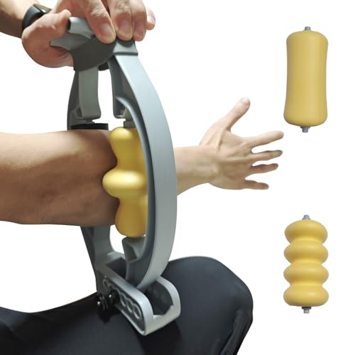 myogaga Tennis Elbow Relief & Pain Relief Forearm Roller with Three Replaceable Massage Rollers for...
