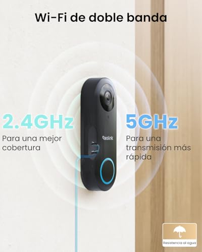 Miniatura 5 de Reolink 2k Timbre Con Camara Exterior, 2,4 5ghz, Detección Alerta De Personas Inteligente, Visión Nocturna, Audio Bidireccional, Ip65 Impermeable, Admite Tarjeta Microsd Nube, Video Doorbell Wifi
