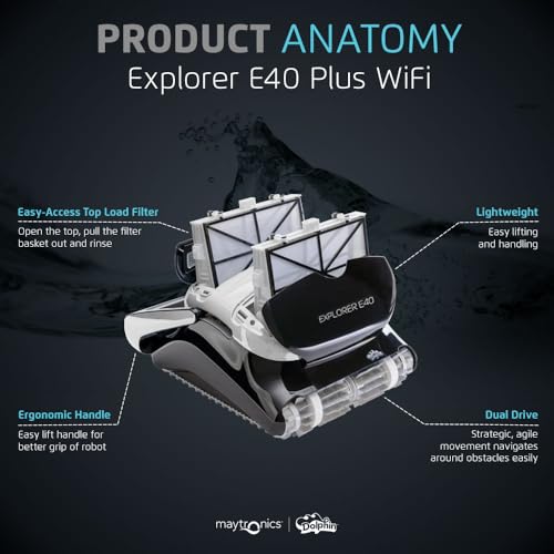 Dolphin Explorer E40 Automatic Robotic Pool Vacuum Cleaner with Wi-Fi