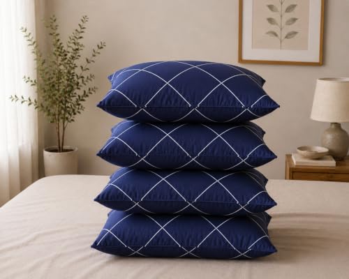 Image of Soft Microfiber Bed Pillows 16 x 24 Inches, White, Pack of 2 (4, Blue)