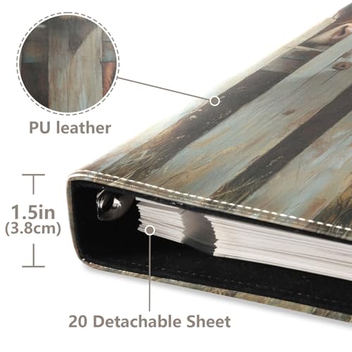 Álbum de fotos con adhesivo para scrapbooking DIY, cubierta de cuero PU, 3 anillos, 40 páginas, 8x10 pulgadas para recuerdos miniatura 4