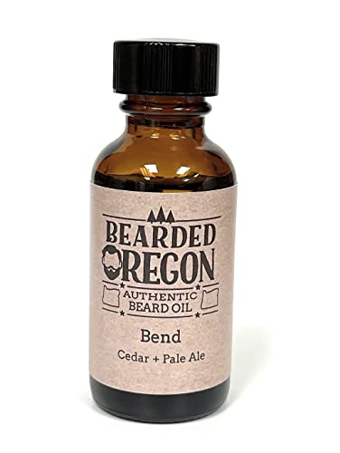 Bearded Oregon Beard Oil - Bend Scent, 1 oz - Cedar, Tea Tree, Pale Ale - All Natural Ingredients, Softens and Strengthens Beard, Relieves Itch