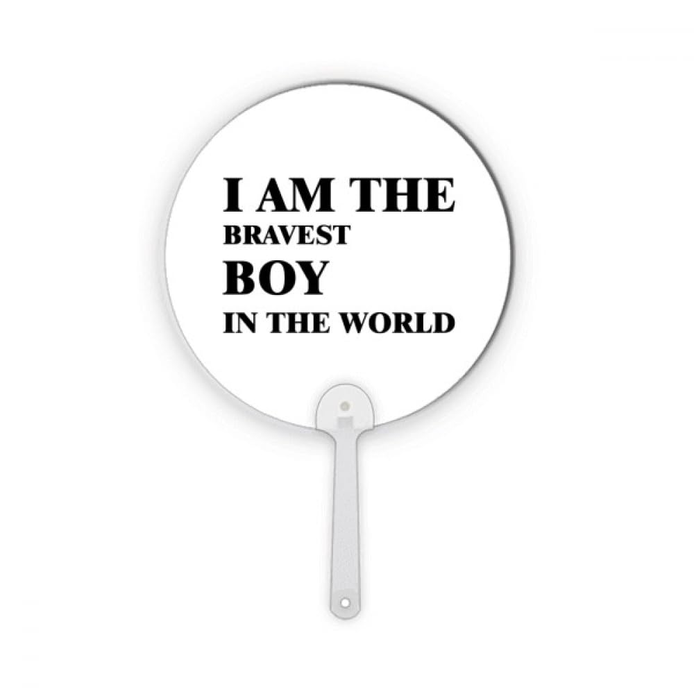 Éventail rond en plastique Art Deco Fashion No/no I Am The Bravest Boy