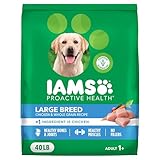 IAMS Proactive Health Large Breed Adult Dry Dog Food Chicken & Whole Grain Recipe, 40 lb. Bag