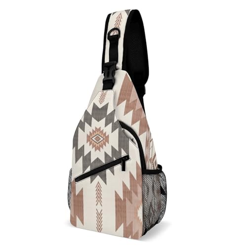 Sacoche homme bandoulière aztèque et sac à poitrine rétro navajo pour randonnée