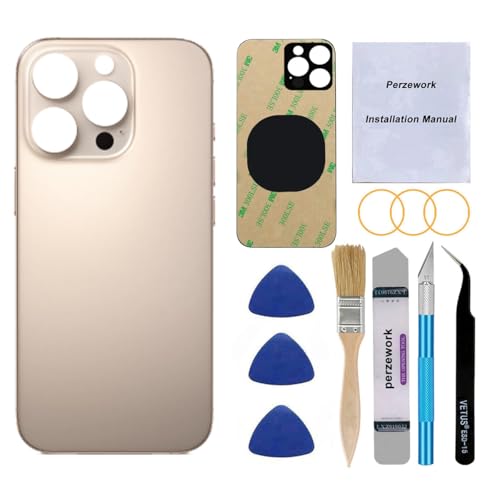 Vitre arrière iPhone 16 Pro Max Desert Titanium face rechange avec kit outils réparation complet