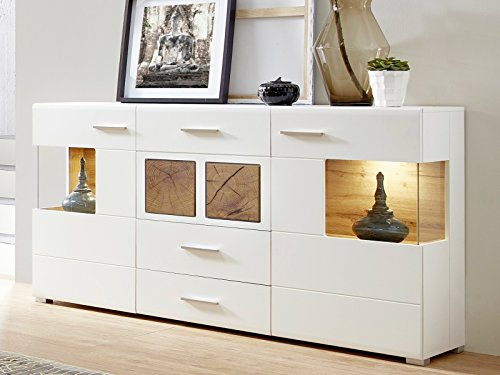 Preisvergleich Produktbild möbelando Sideboard Anrichte Beistellschrank Highboard Vitrinenschrank Schrank Kathlin I